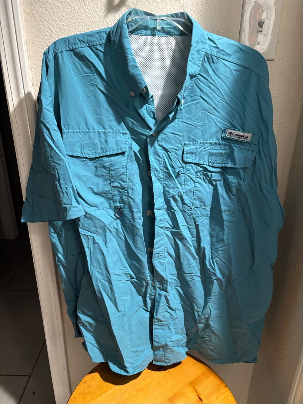 Columbia Short-Sleeve Shirt Jacket - Turquoise Blue